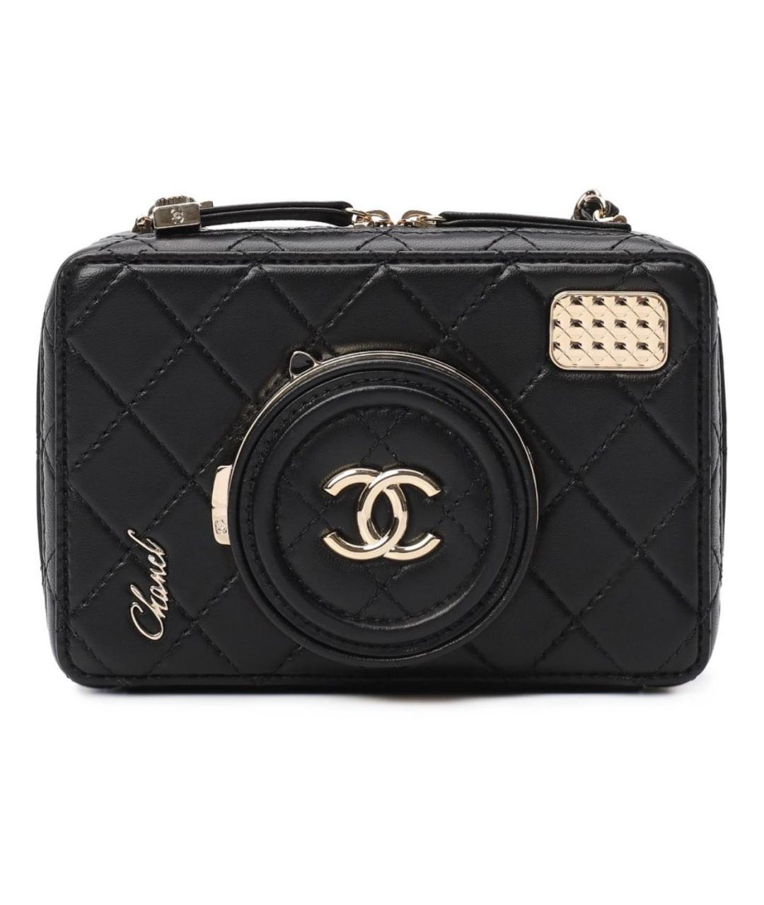 CHANEL PRE-OWNED Черная кожаная сумка через плечо, фото 7