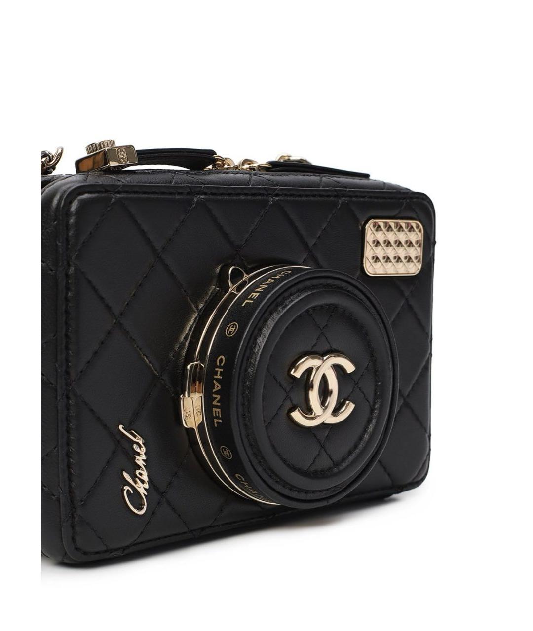 CHANEL PRE-OWNED Черная кожаная сумка через плечо, фото 2