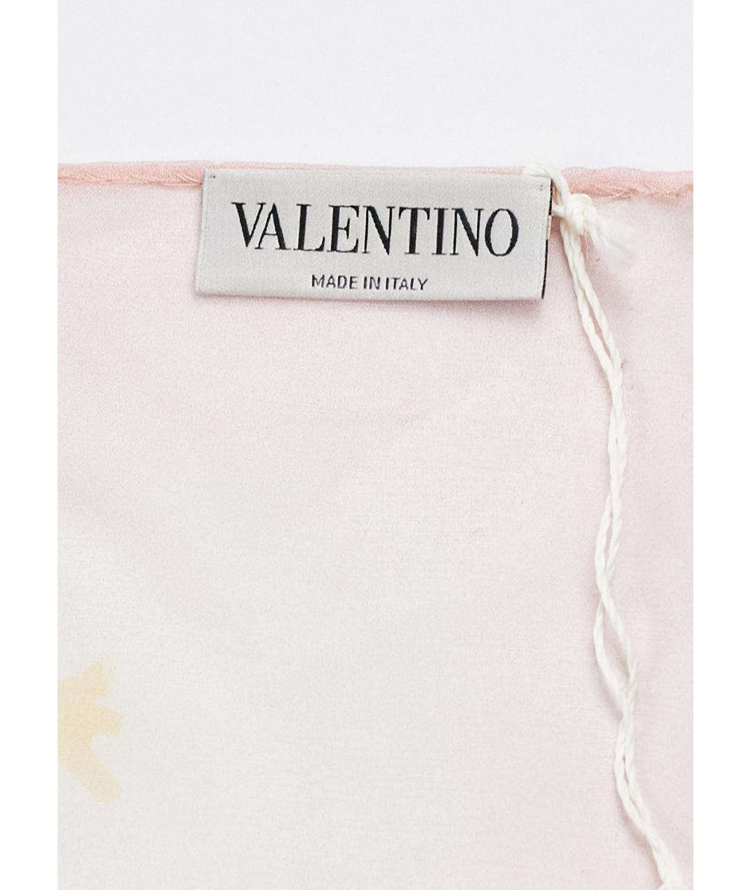 VALENTINO Розовый шелковый шарф, фото 3