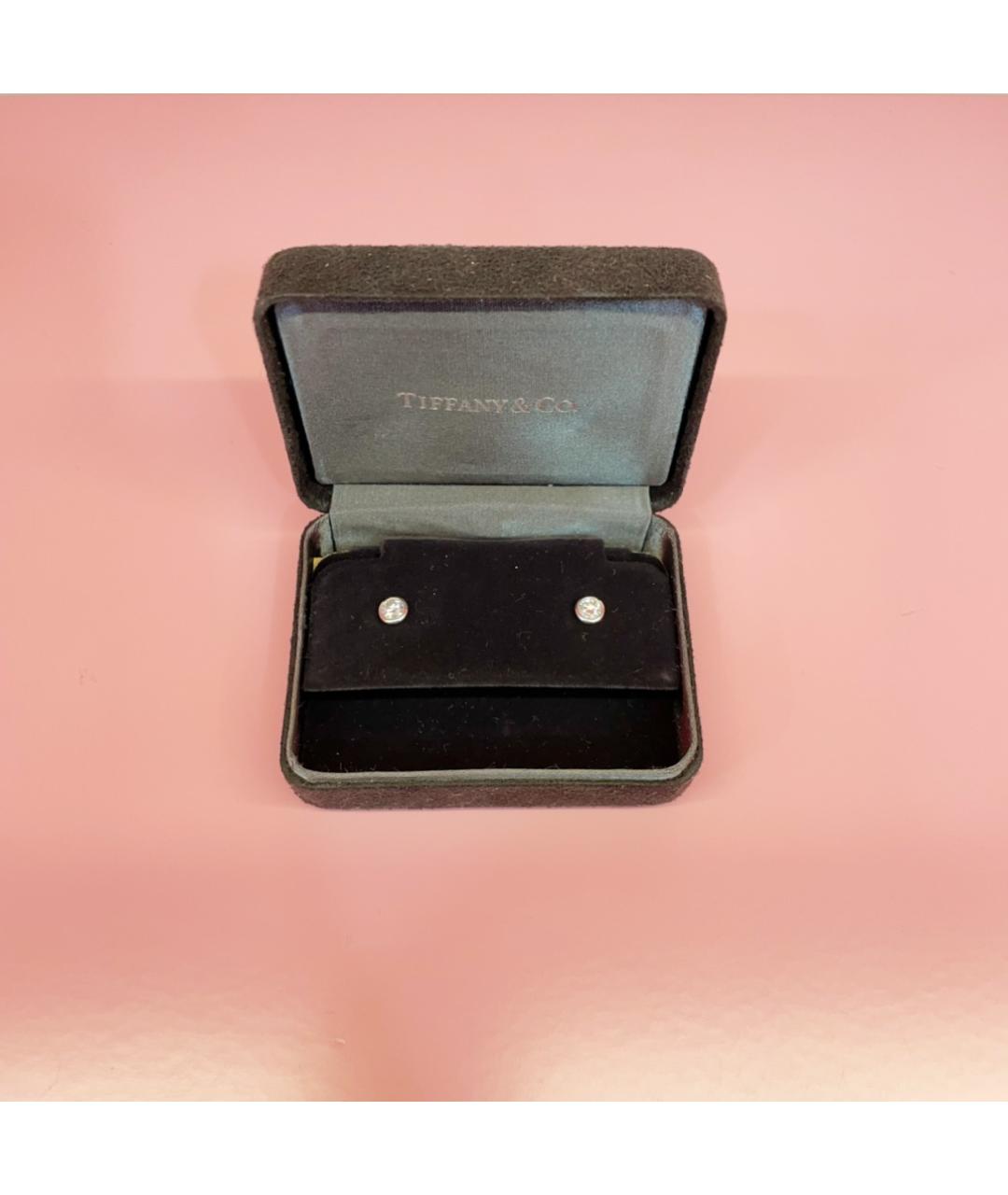 TIFFANY&CO Белые платиновые серьги, фото 2