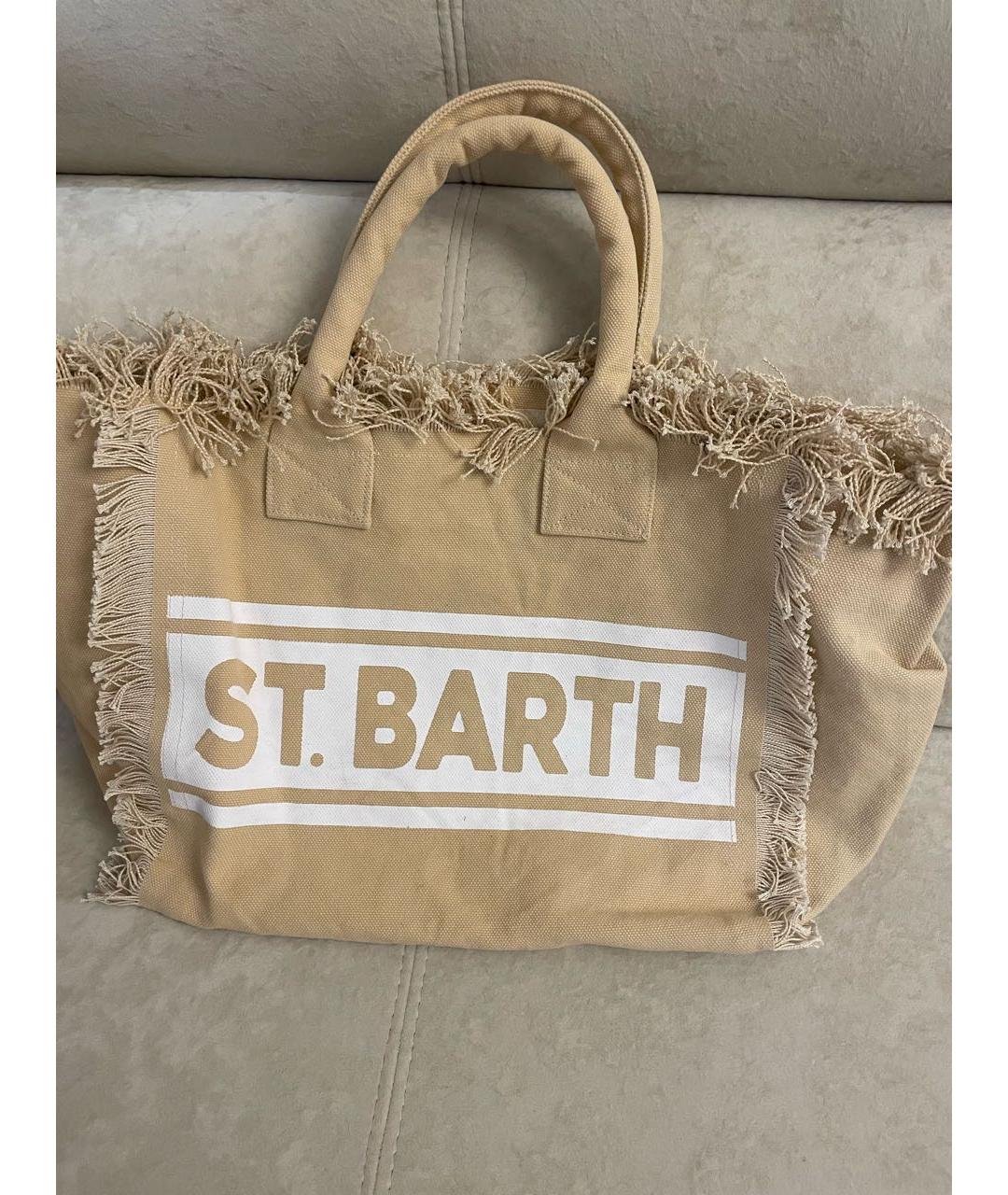 MC2 SAINT BARTH Бежевая хлопковая пляжная сумка, фото 3