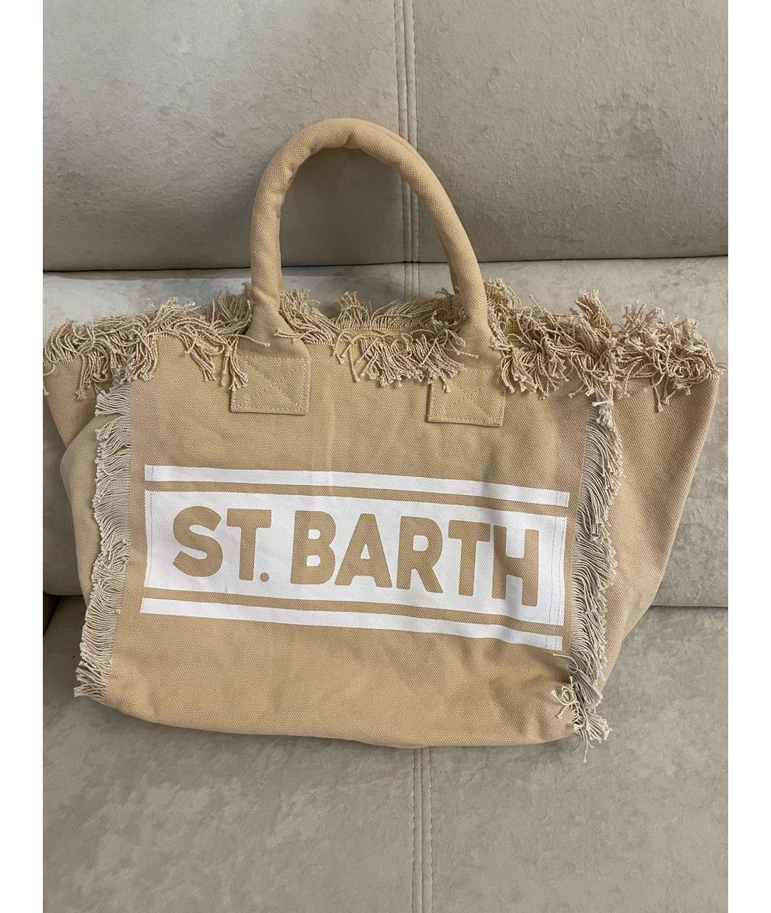MC2 SAINT BARTH Бежевая хлопковая пляжная сумка, фото 9
