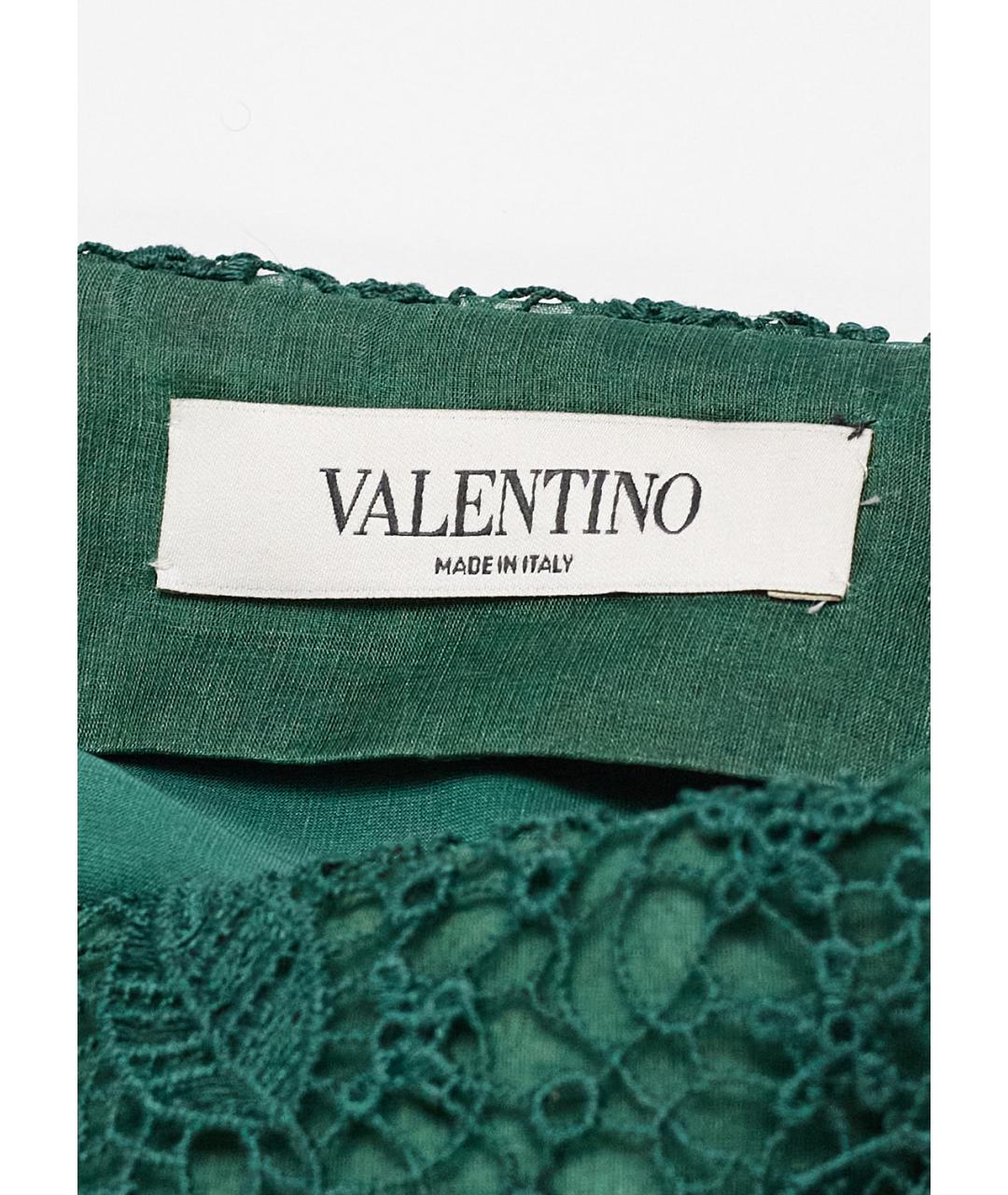 VALENTINO Зеленая хлопковая юбка макси, фото 3