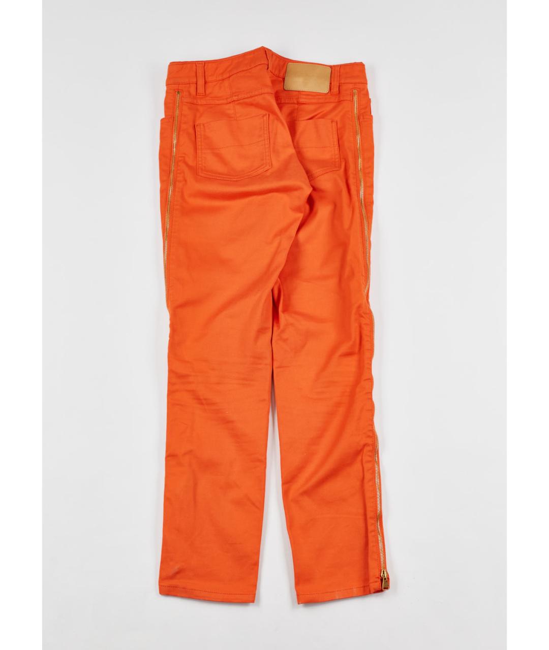 LOUIS VUITTON PRE-OWNED Оранжевое хлопко-эластановые прямые джинсы, фото 2
