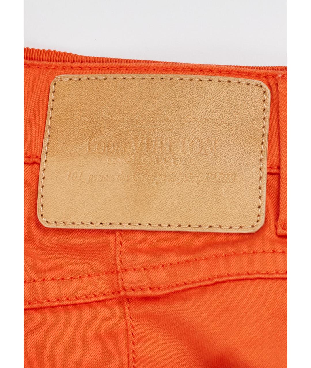 LOUIS VUITTON Оранжевое хлопко-эластановые прямые джинсы, фото 3