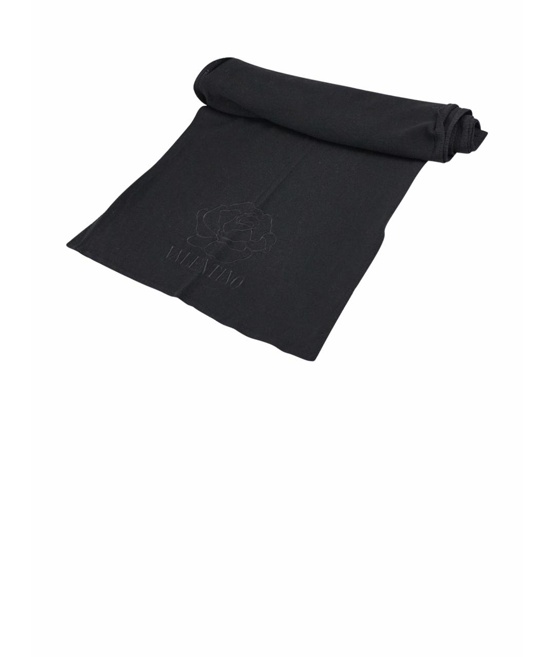 VALENTINO Черный шерстяной платок, фото 1