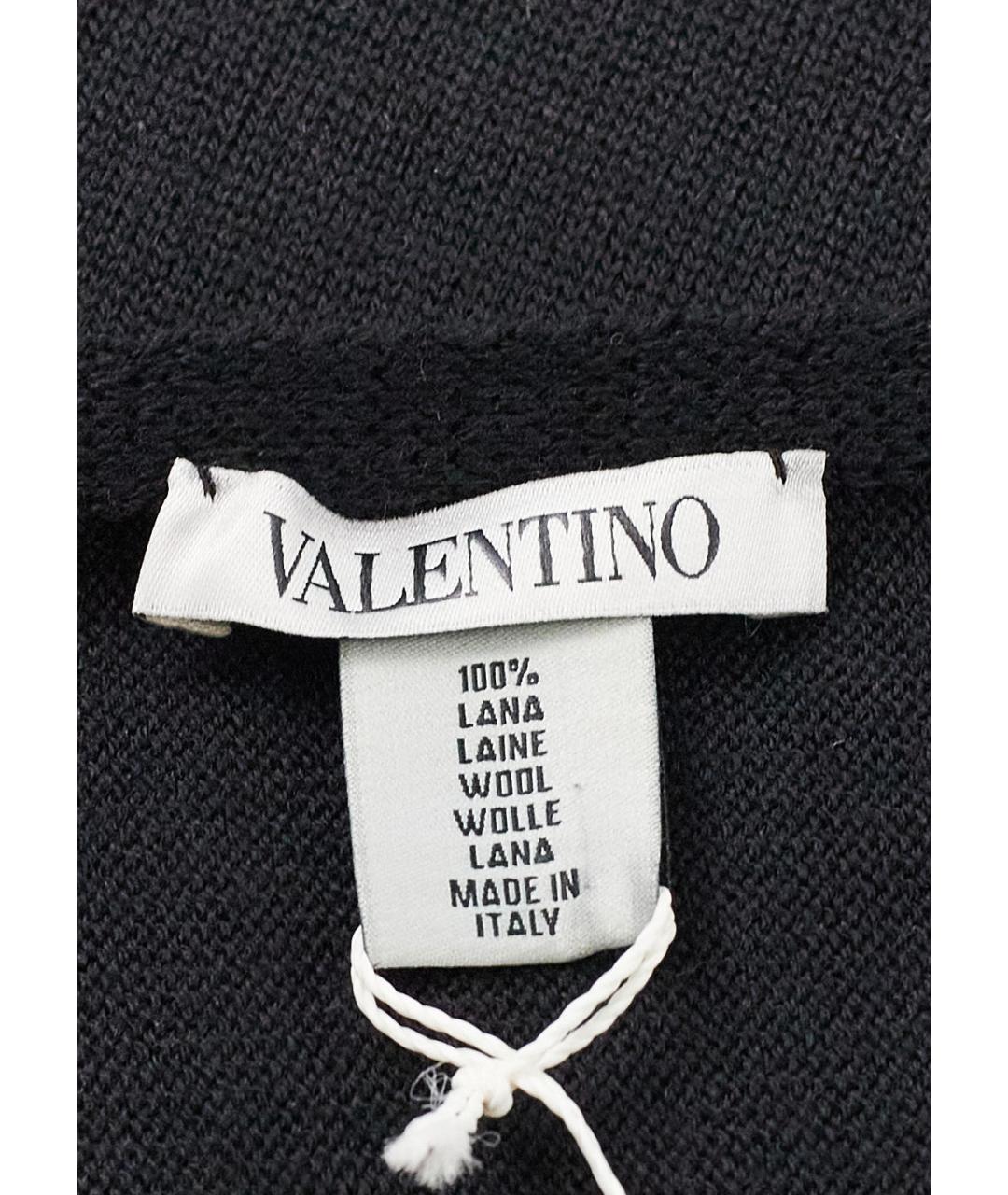 VALENTINO Черный шерстяной платок, фото 3