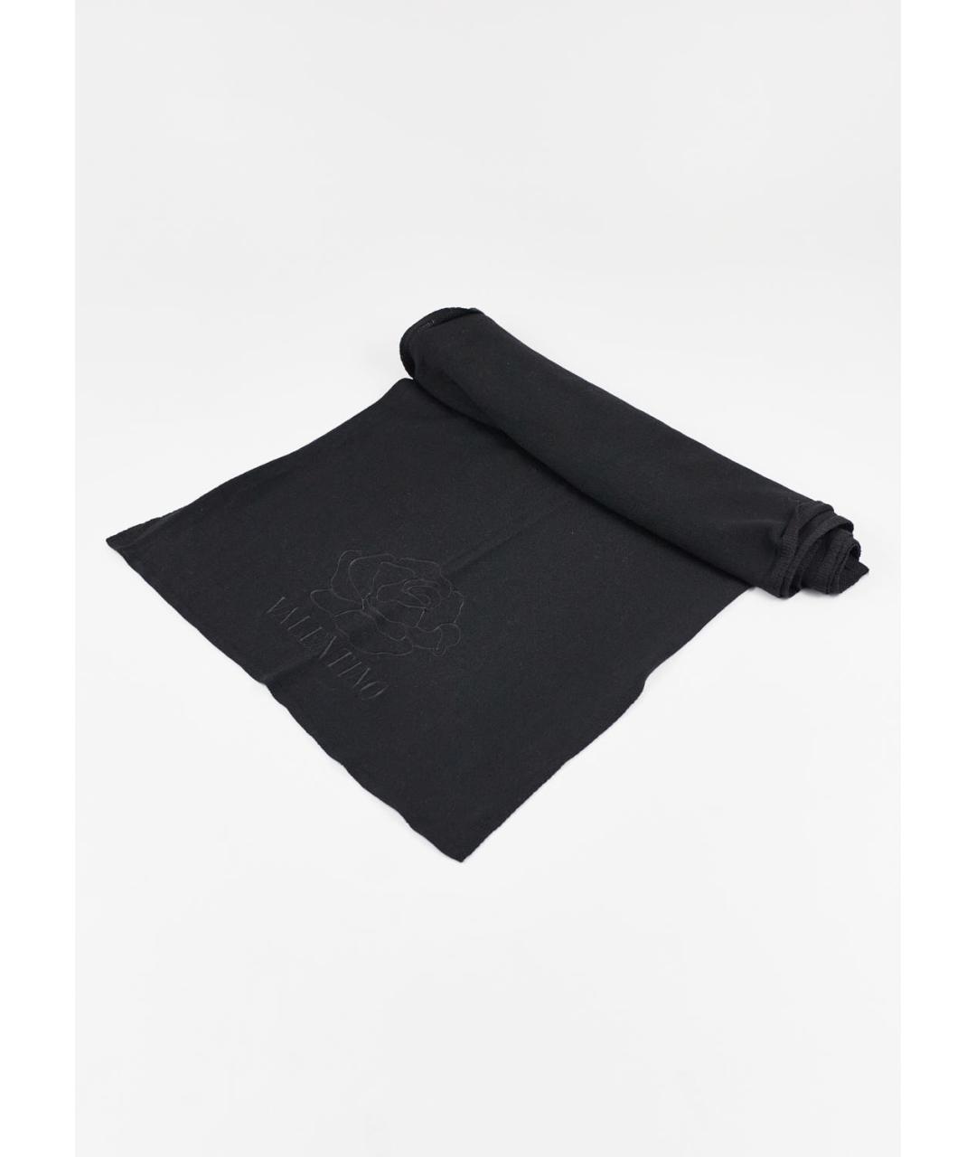 VALENTINO Черный шерстяной платок, фото 5