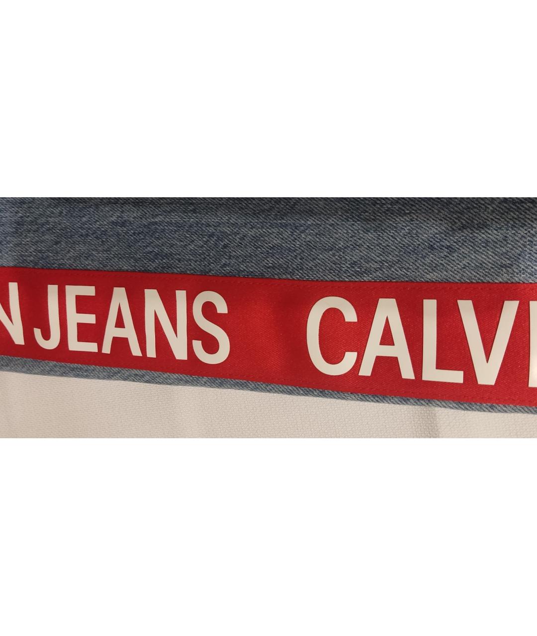 CALVIN KLEIN JEANS Голубые хлопковые прямые джинсы, фото 6