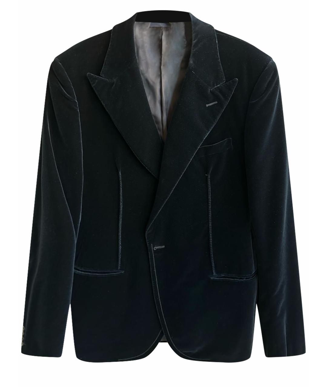 LANVIN Темно-синий бархатный пиджак, фото 1