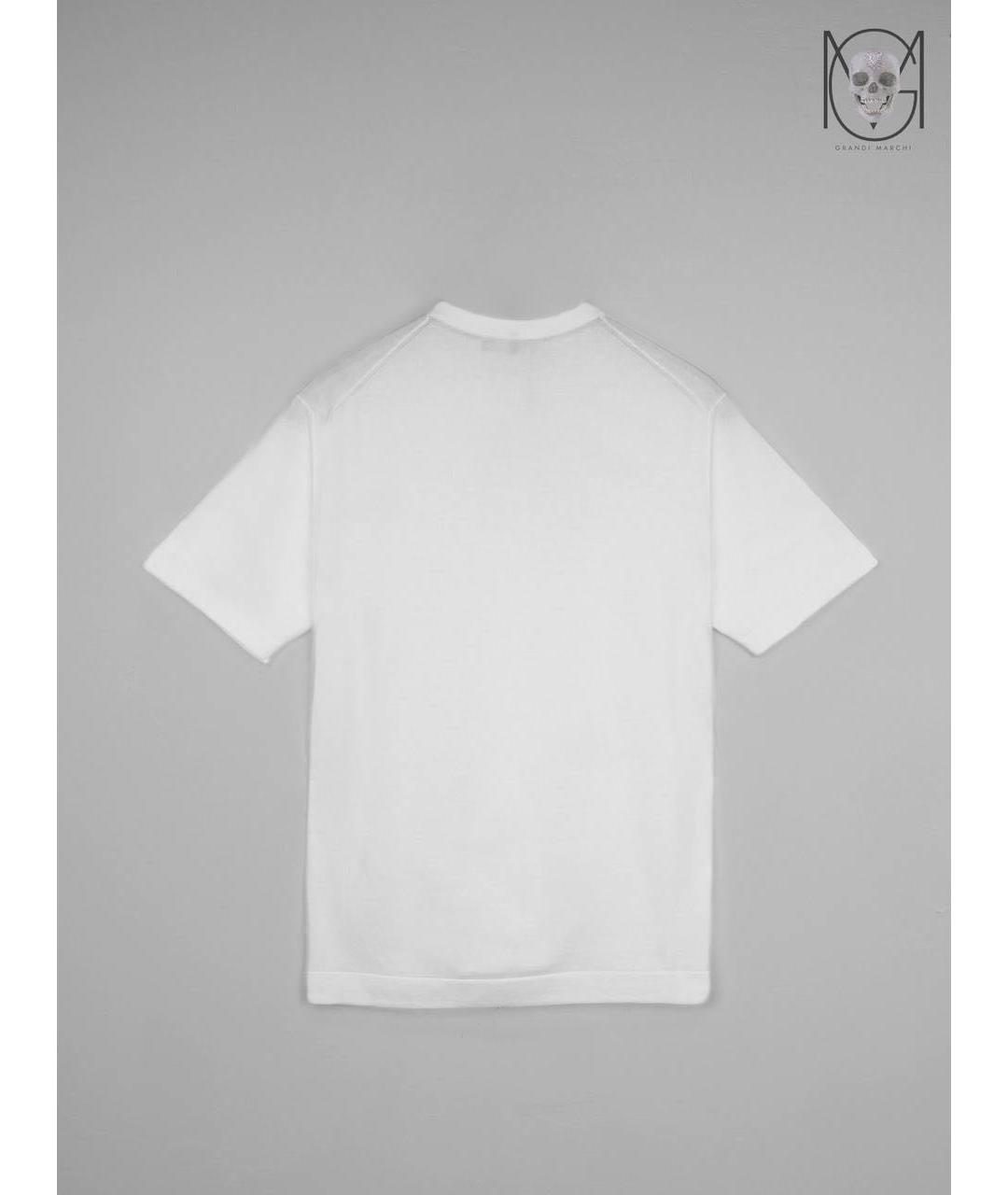LORO PIANA Белая хлопковая футболка, фото 2