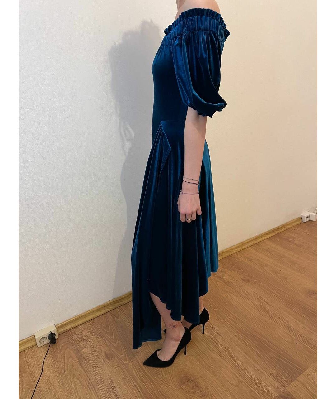 PREEN BY THORNTON BREGAZZI Синее полиэстеровое вечернее платье, фото 3
