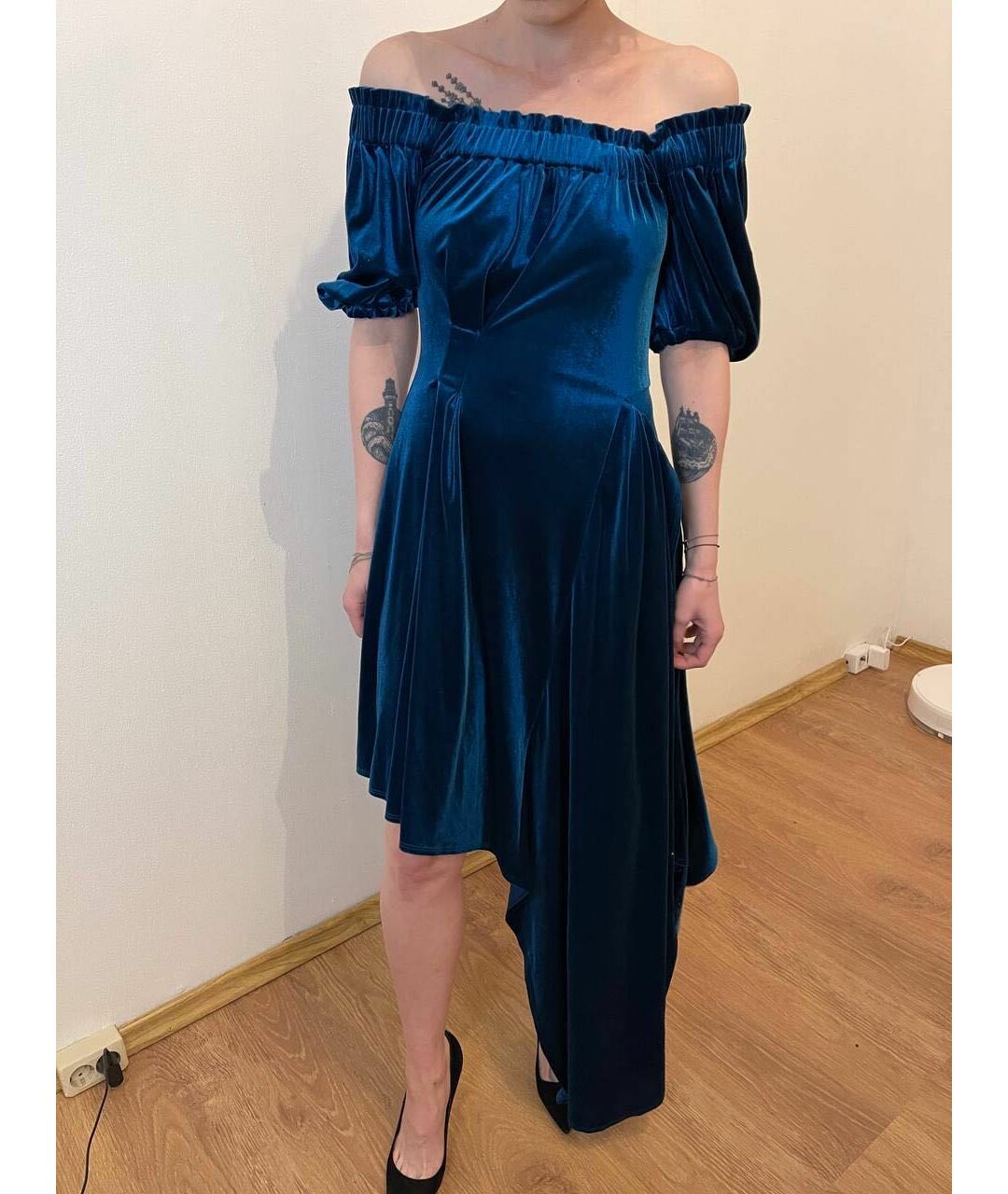 PREEN BY THORNTON BREGAZZI Синее полиэстеровое вечернее платье, фото 4