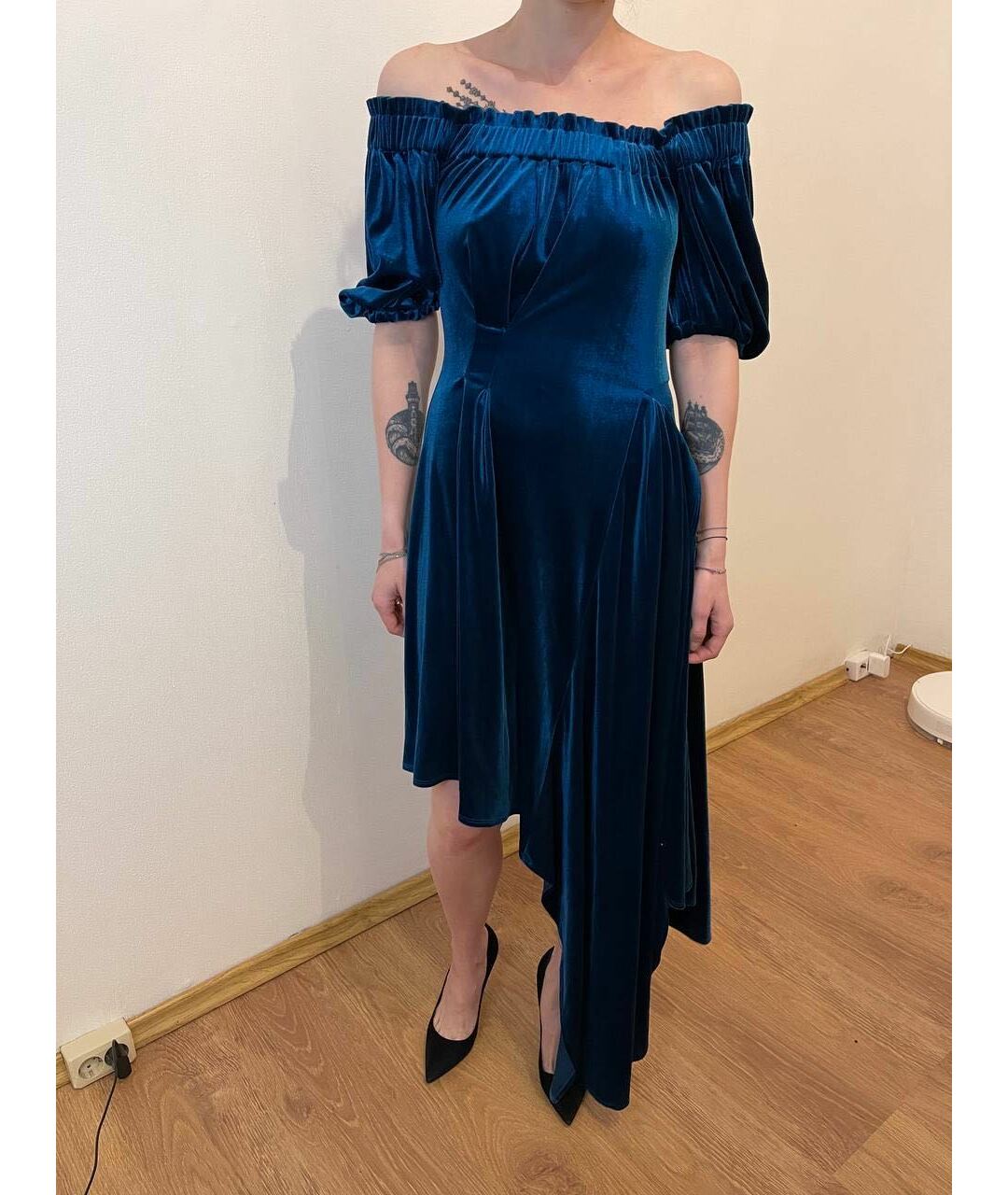 PREEN BY THORNTON BREGAZZI Синее полиэстеровое вечернее платье, фото 5