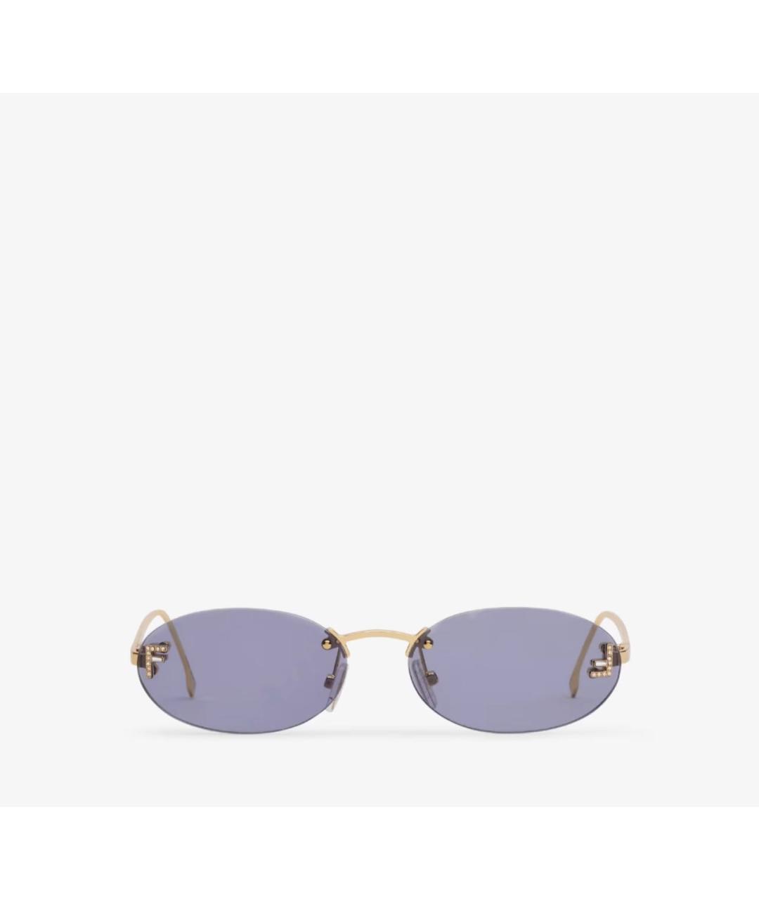 FENDI Синие металлические солнцезащитные очки, фото 4
