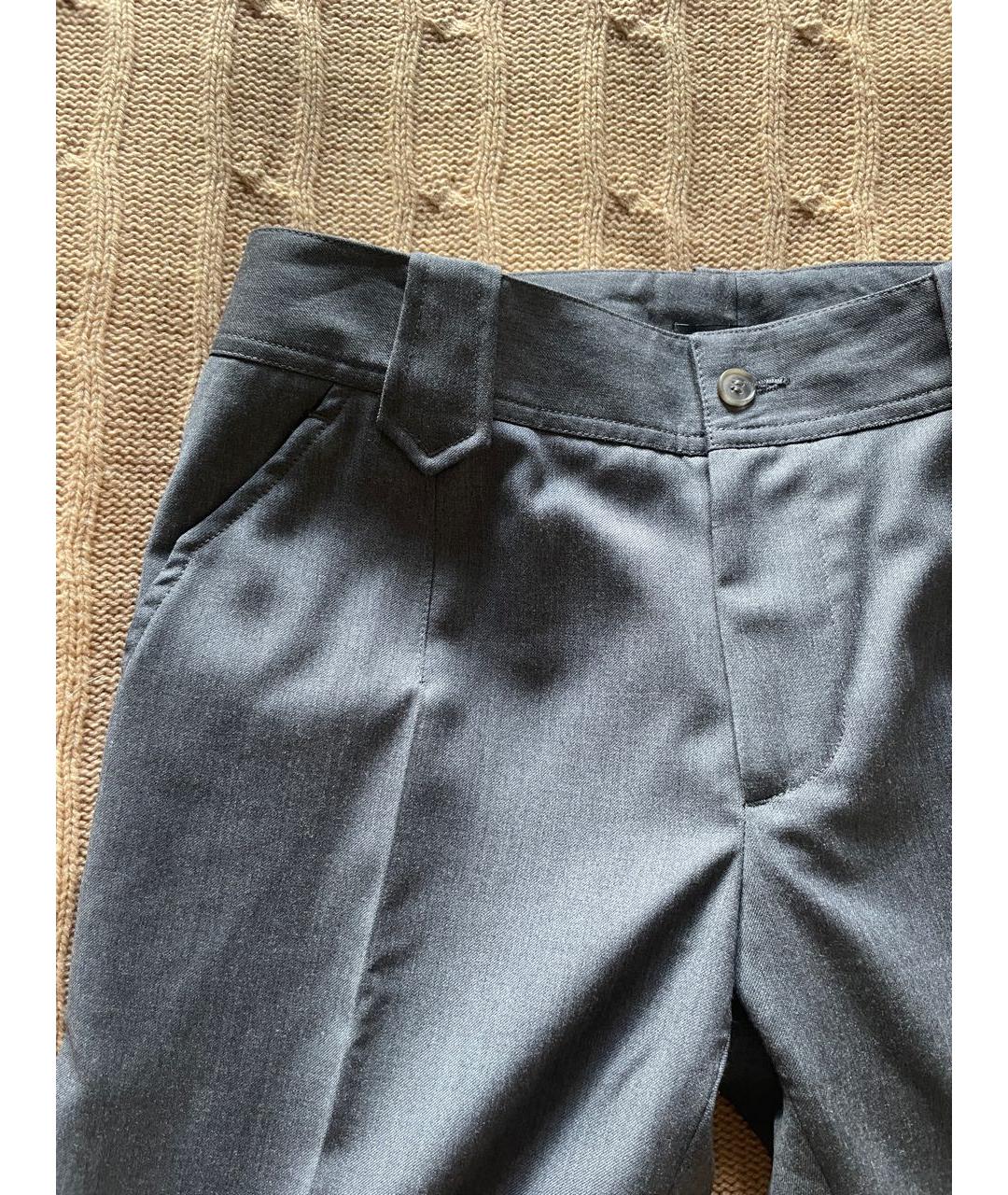 DOLCE&GABBANA Серые шерстяные классические брюки, фото 4