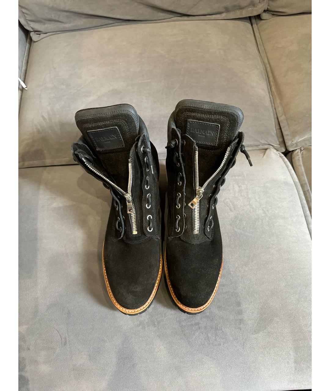 BALMAIN Черные замшевые высокие ботинки, фото 3