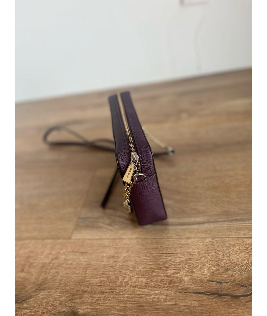 MICHAEL KORS Фиолетовая кожаная сумка через плечо, фото 3