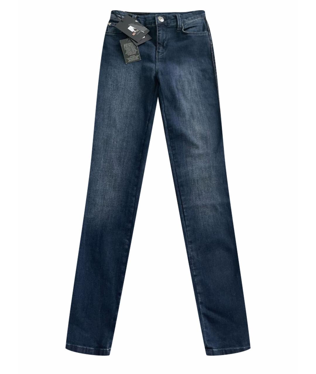 TWIN-SET Темно-синие джинсы слим, фото 1