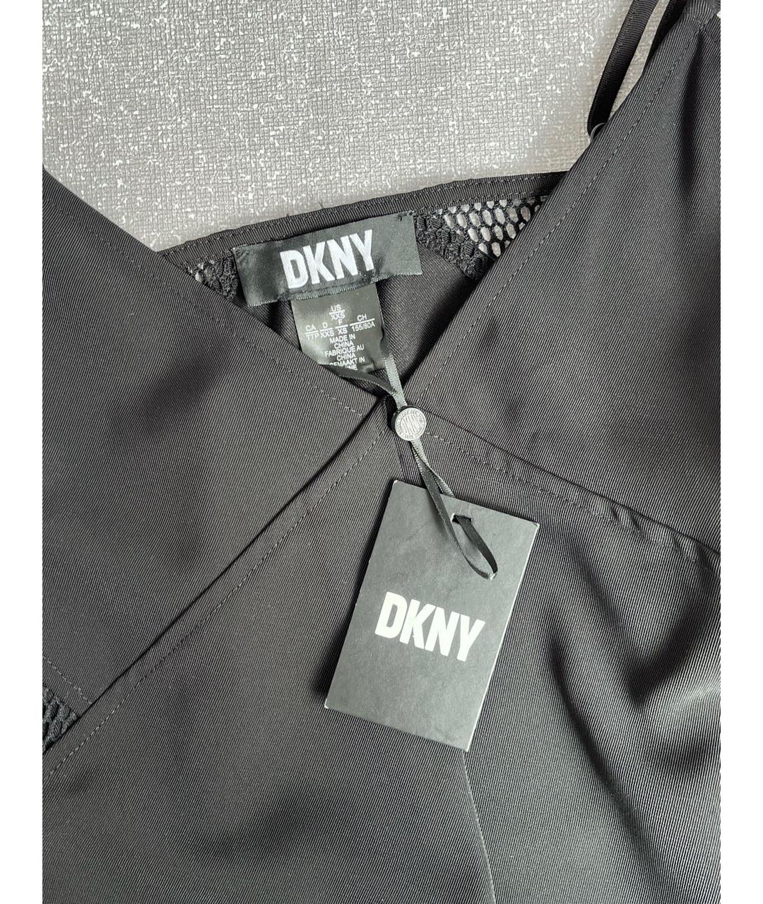 DKNY Черное полиэстеровое повседневное платье, фото 3