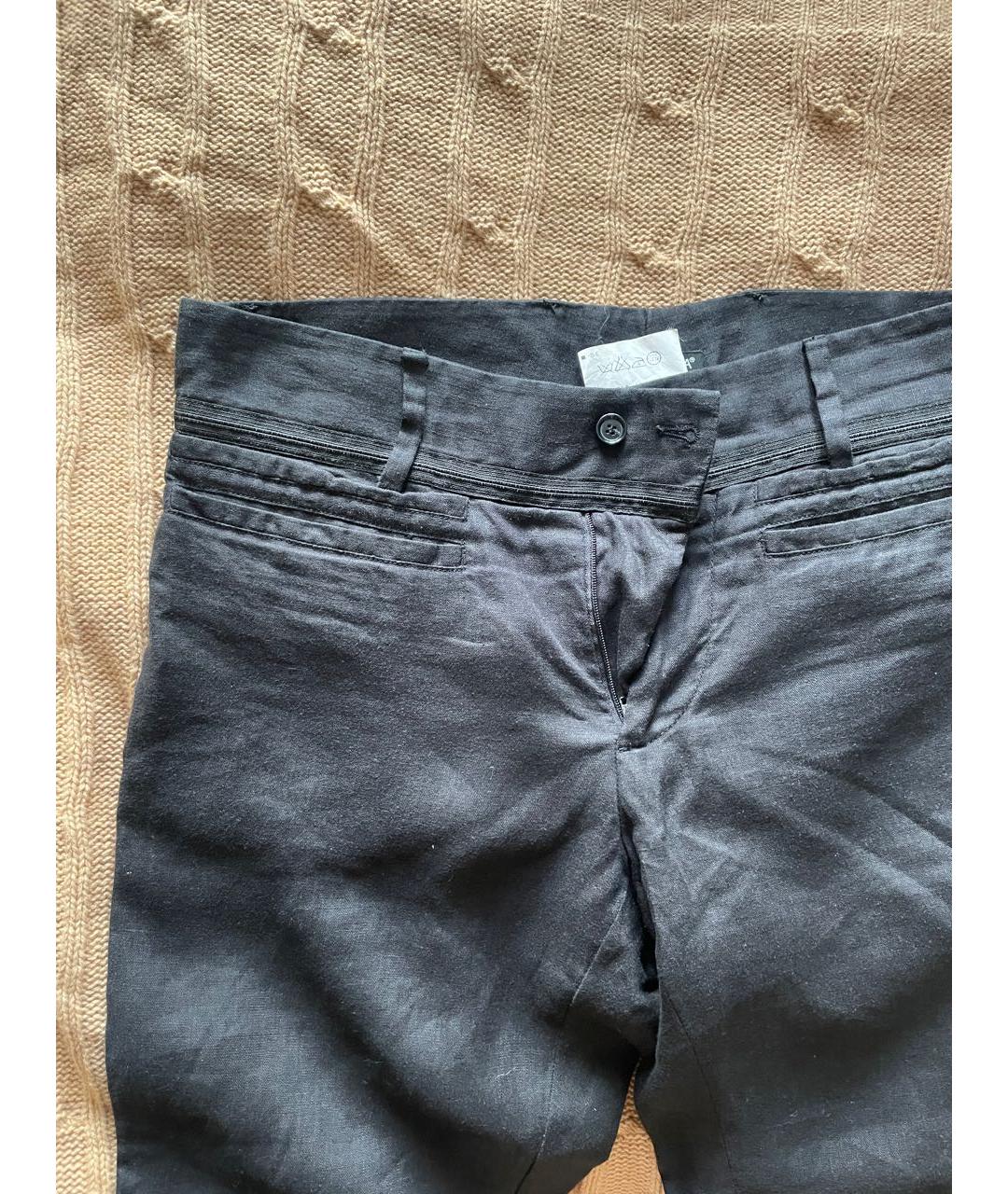 DOLCE&GABBANA Черные льняные классические брюки, фото 4