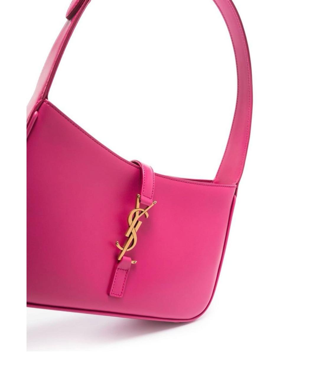 SAINT LAURENT Розовая кожаная сумка через плечо, фото 3