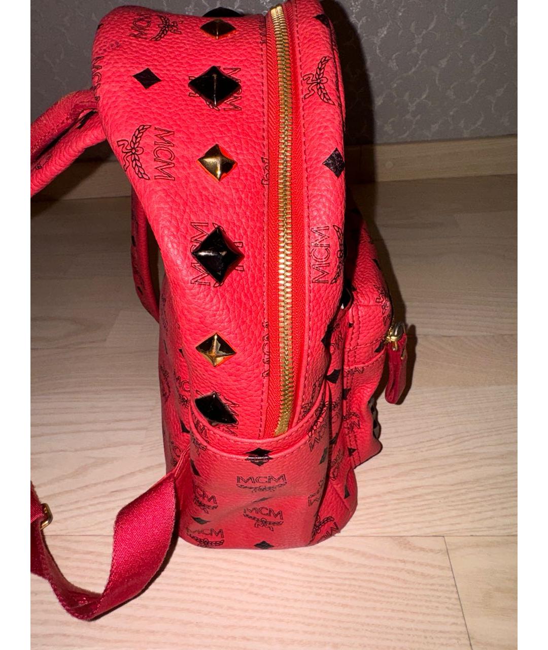 MCM Розовый кожаный рюкзак, фото 2