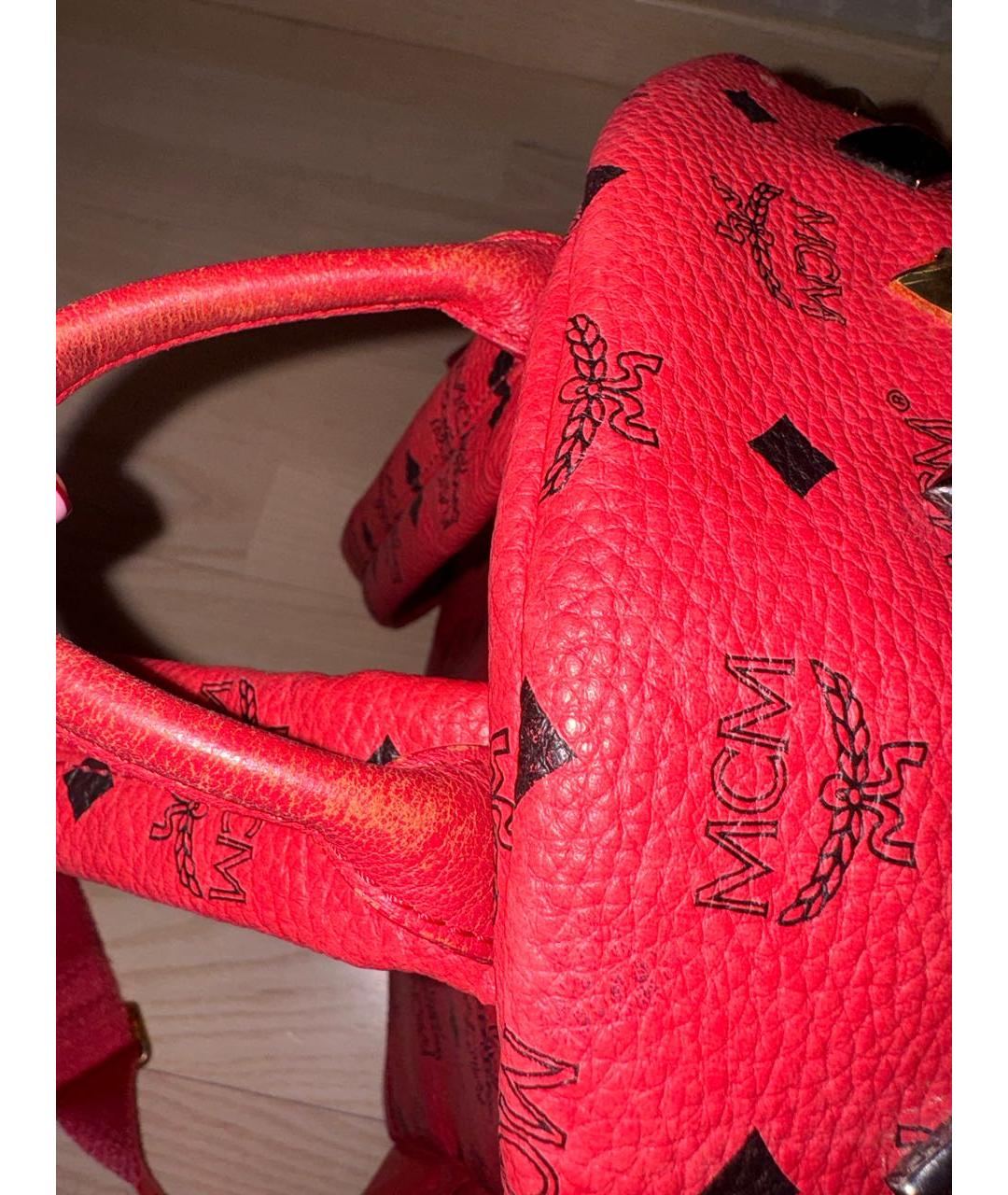MCM Розовый кожаный рюкзак, фото 8