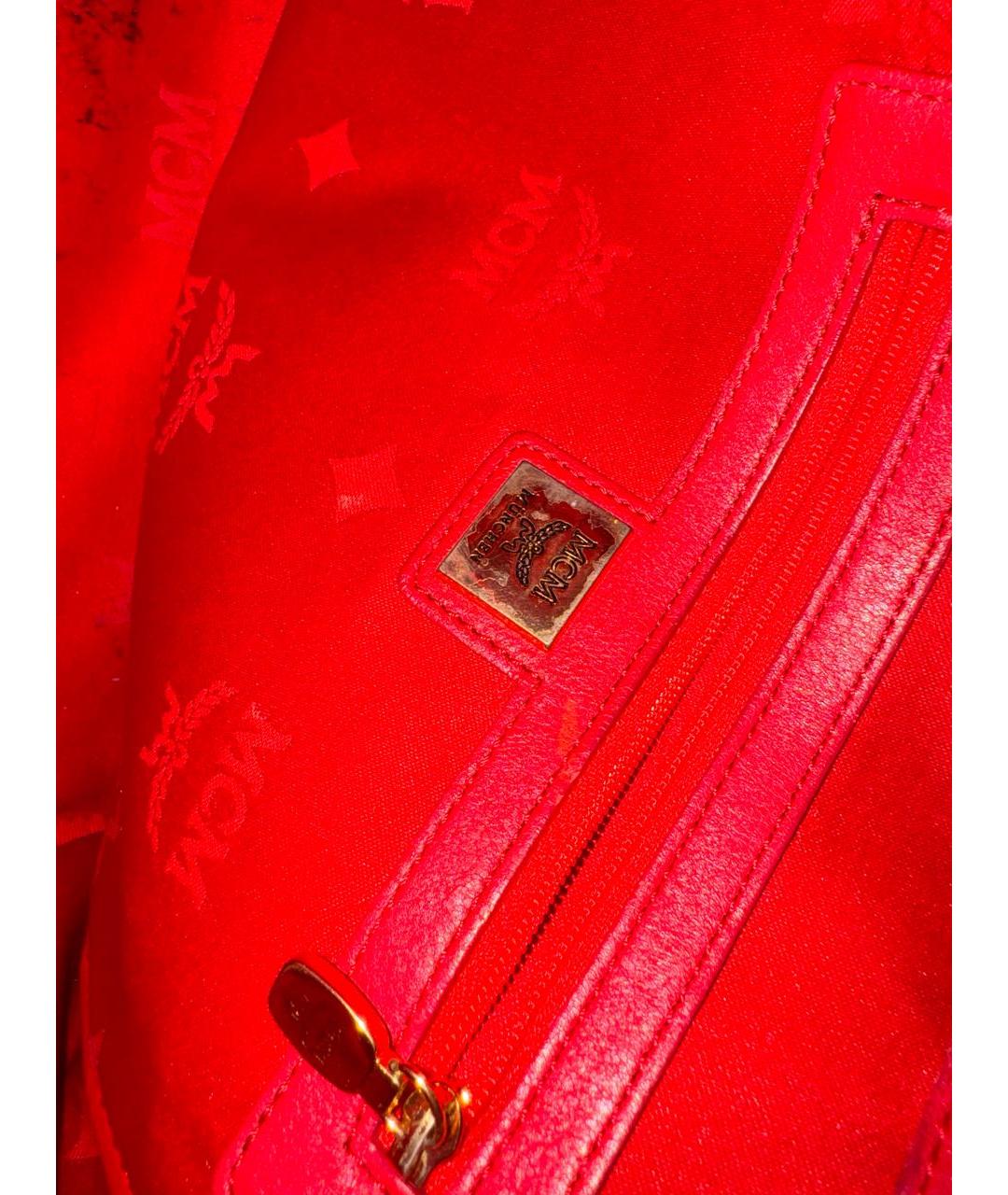 MCM Розовый кожаный рюкзак, фото 4