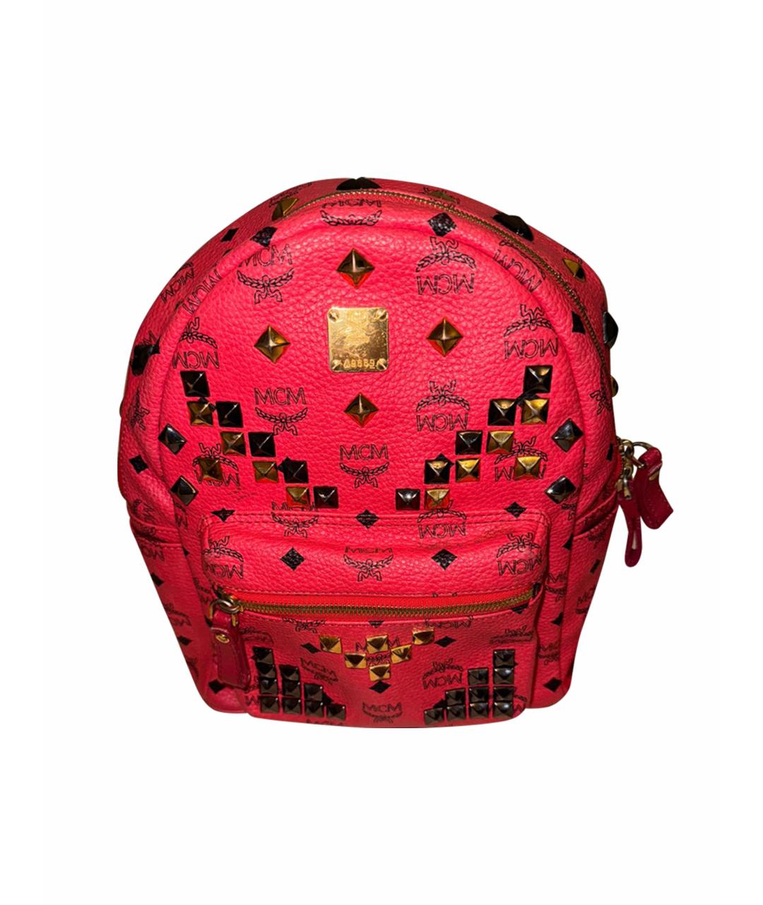MCM Розовый кожаный рюкзак, фото 1