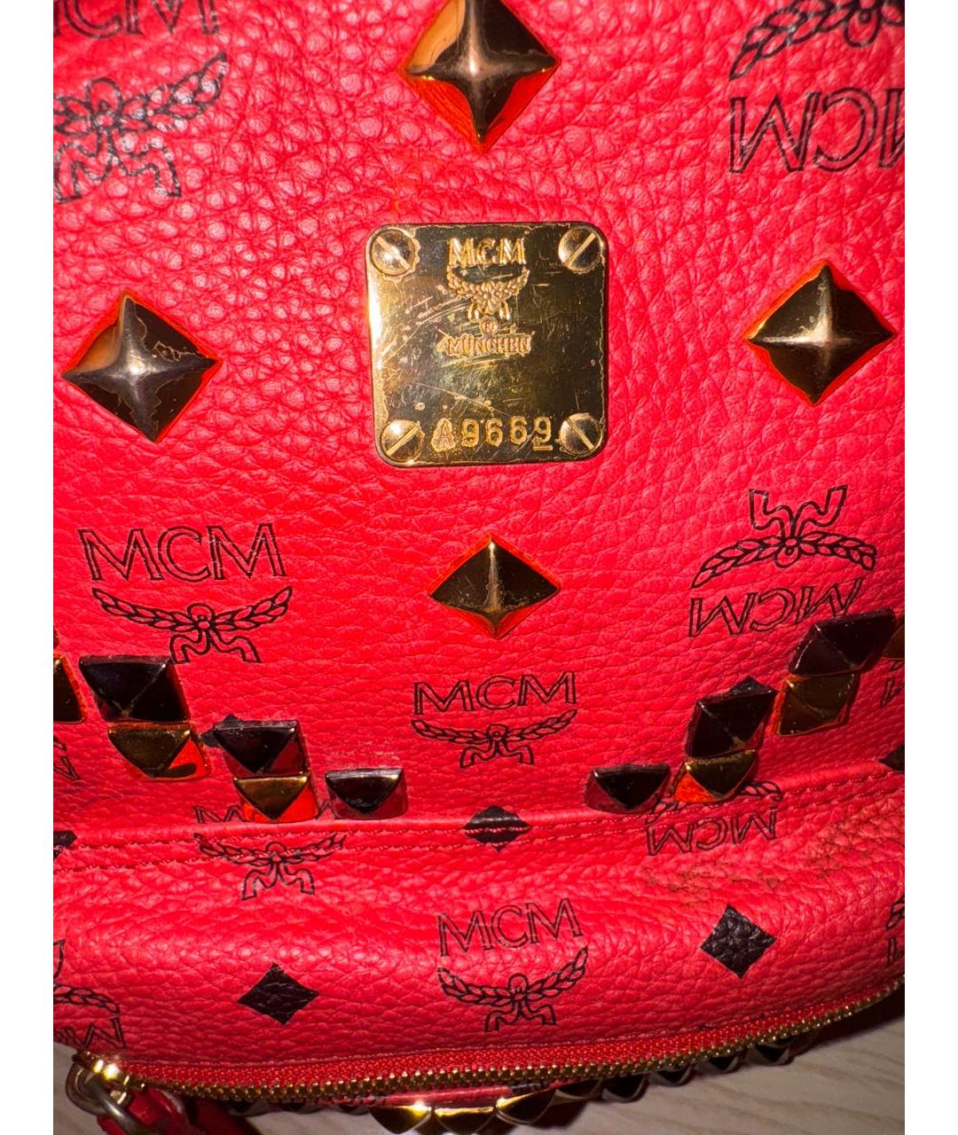 MCM Розовый кожаный рюкзак, фото 6