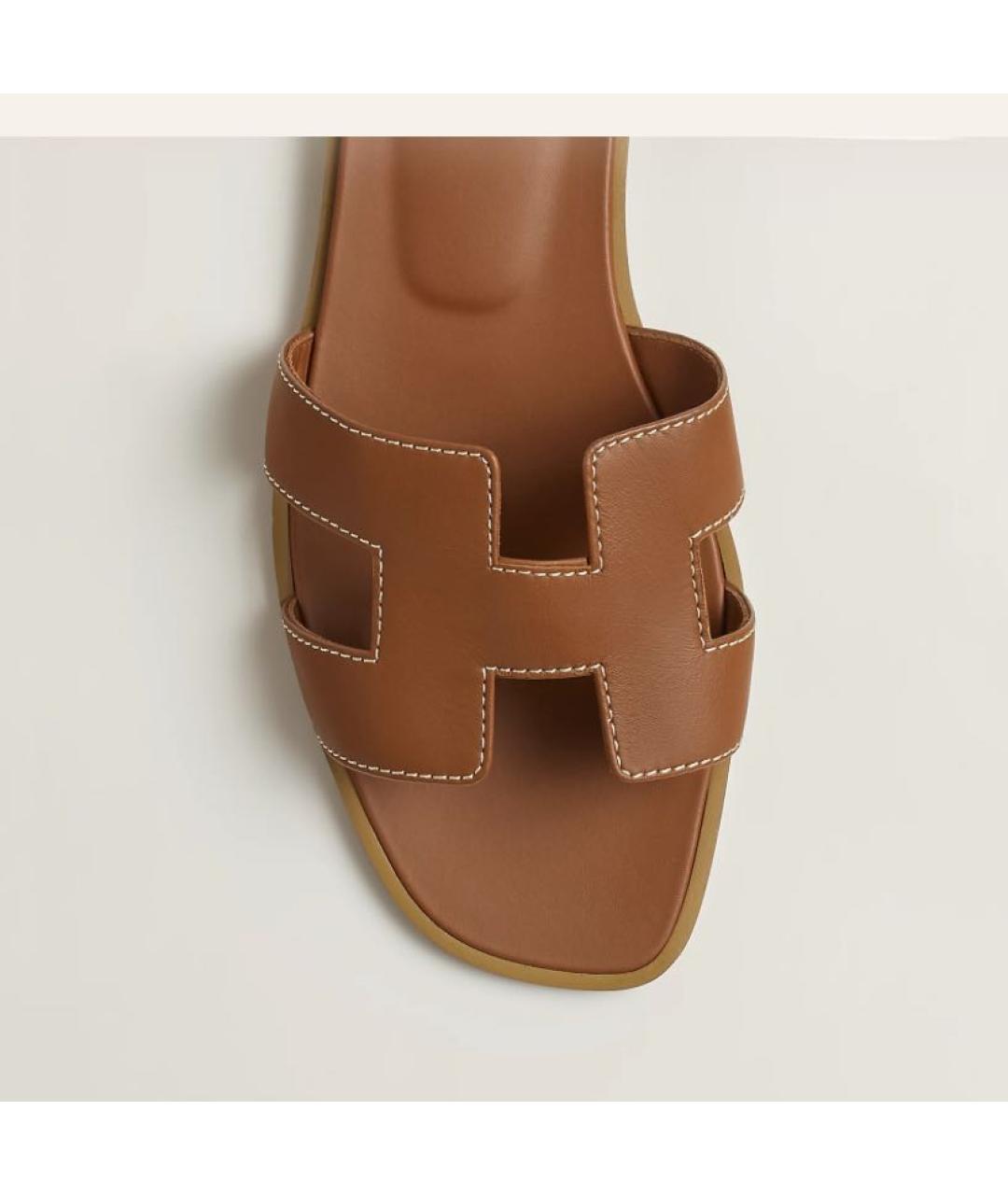 HERMES PRE-OWNED Коричневые кожаные сандалии, фото 2