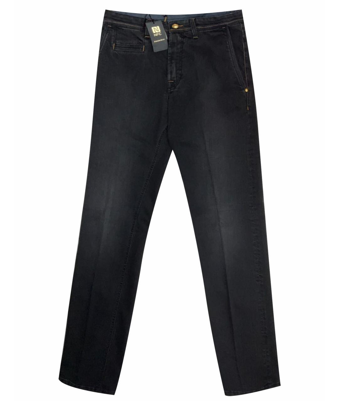 STEFANO RICCI Серые хлопковые прямые джинсы, фото 1