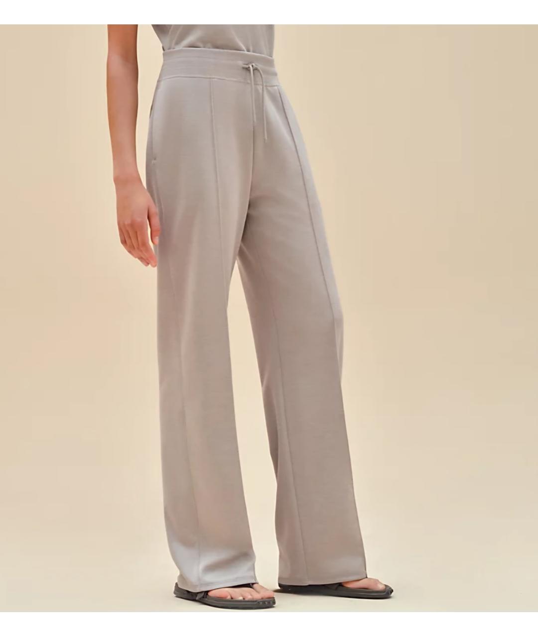 HERMES PRE-OWNED Бежевые хлопковые брюки широкие, фото 2