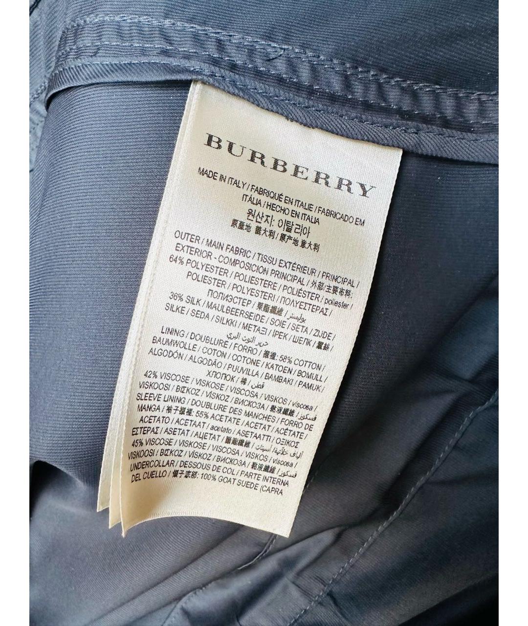 BURBERRY Черная полиэстеровая куртка, фото 5