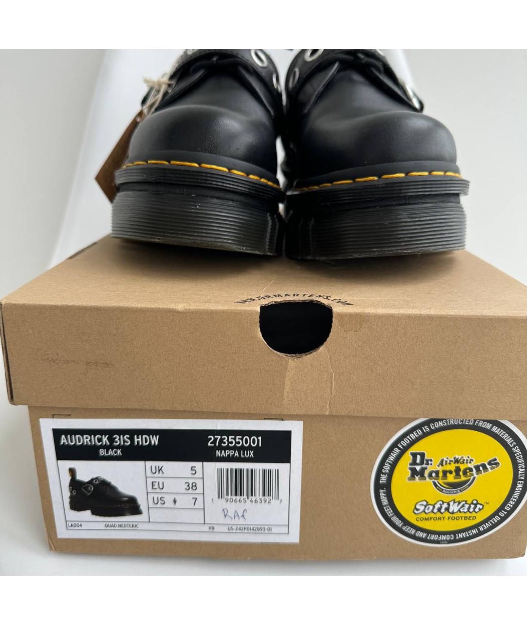 DR. MARTENS Черные кожаные ботинки, фото 3