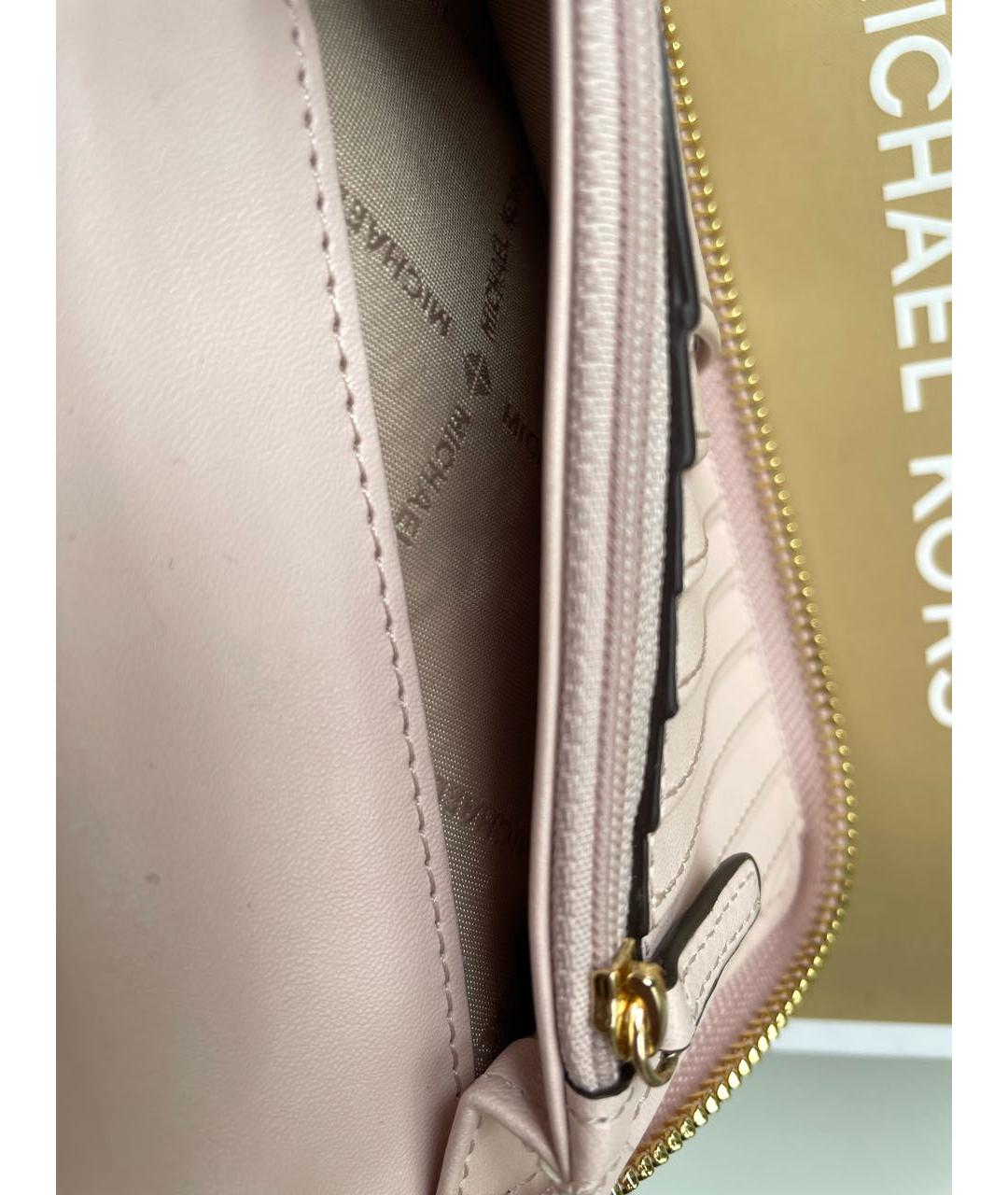 MICHAEL KORS Розовый кожаный кошелек, фото 7