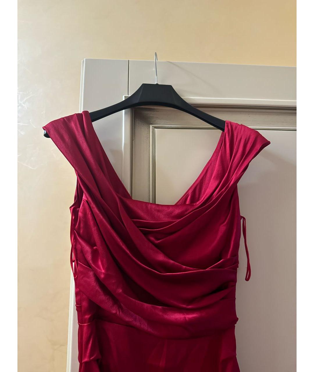 DOLCE&GABBANA Красное шелковое вечернее платье, фото 4