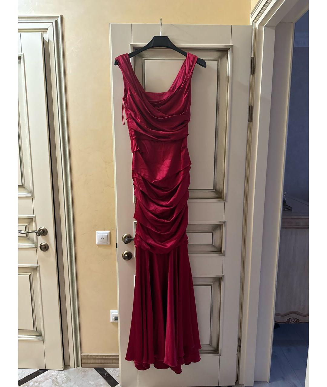 DOLCE&GABBANA Красное шелковое вечернее платье, фото 6
