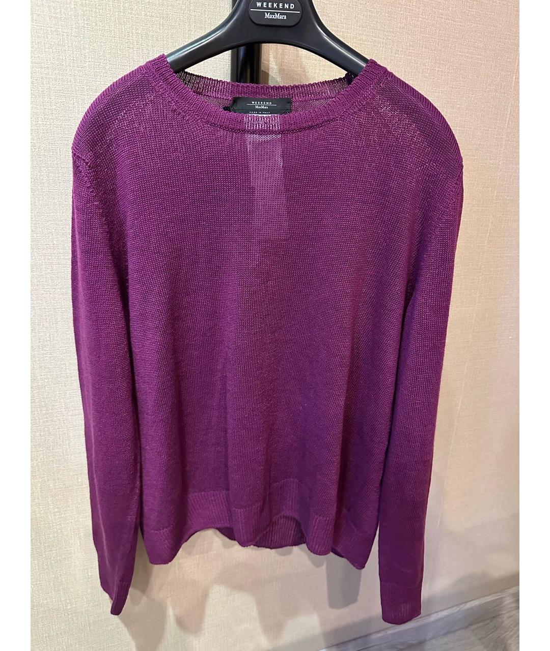 WEEKEND MAX MARA Фиолетовый льняной джемпер / свитер, фото 7