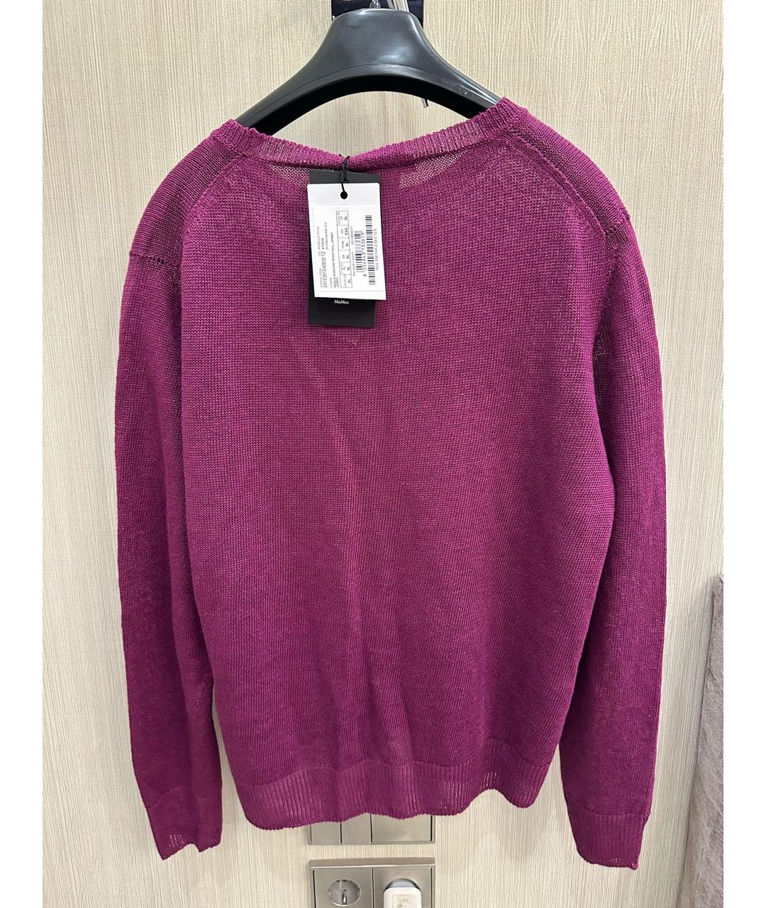 WEEKEND MAX MARA Фиолетовый льняной джемпер / свитер, фото 2