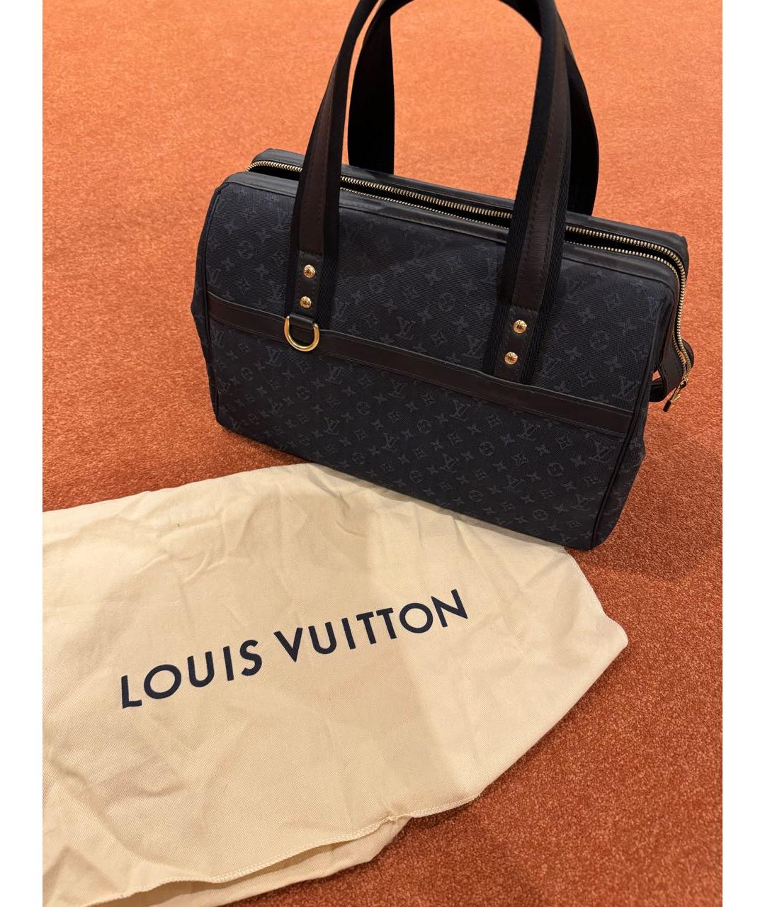 LOUIS VUITTON PRE-OWNED Темно-синяя тканевая сумка с короткими ручками, фото 4