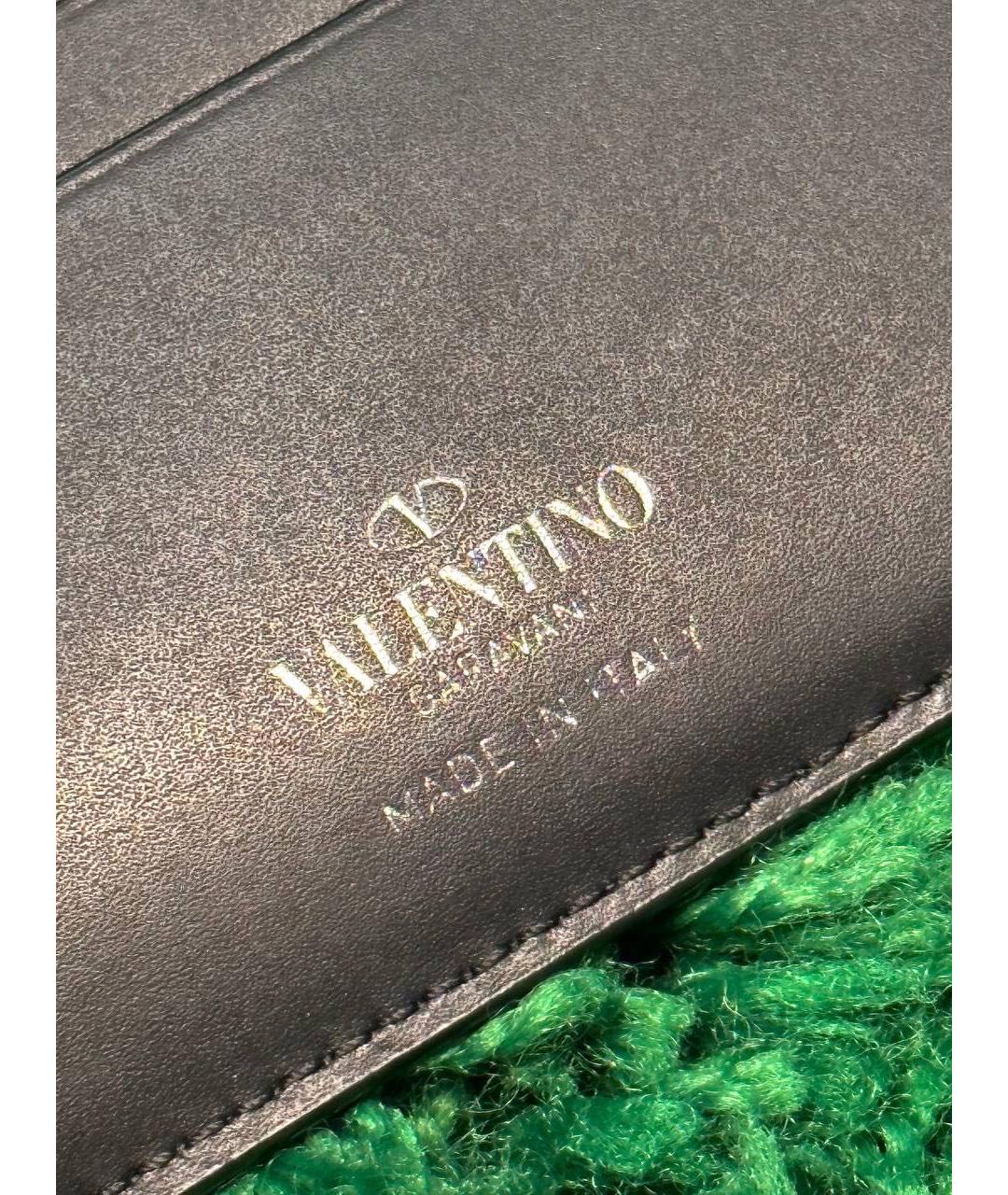 VALENTINO Черный кожаный кошелек, фото 5