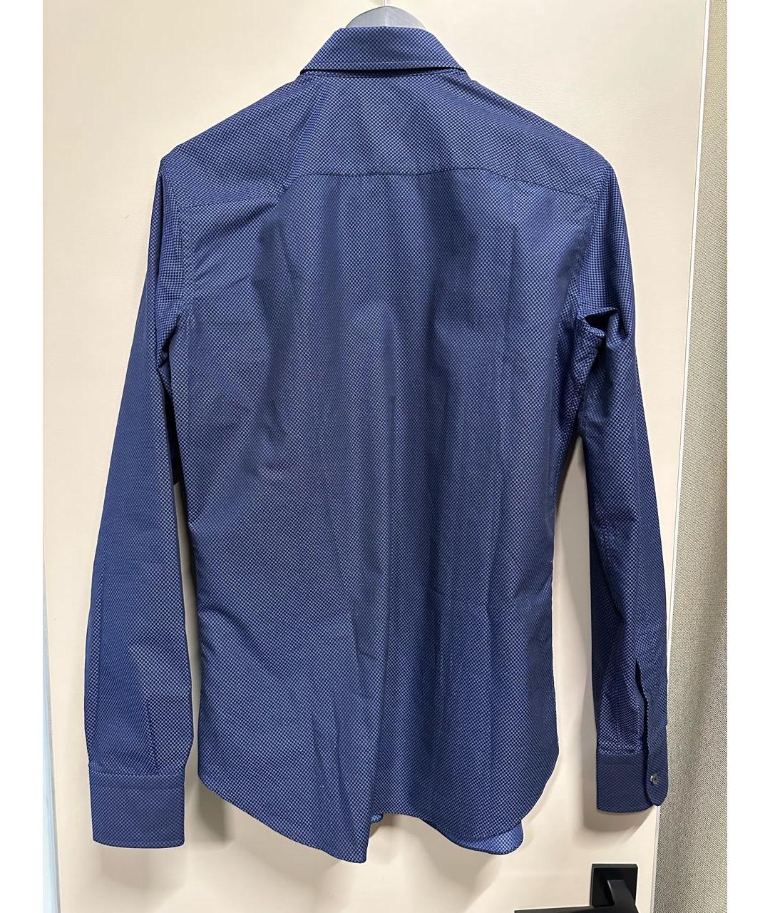 BRIONI Темно-синяя хлопковая классическая рубашка, фото 3