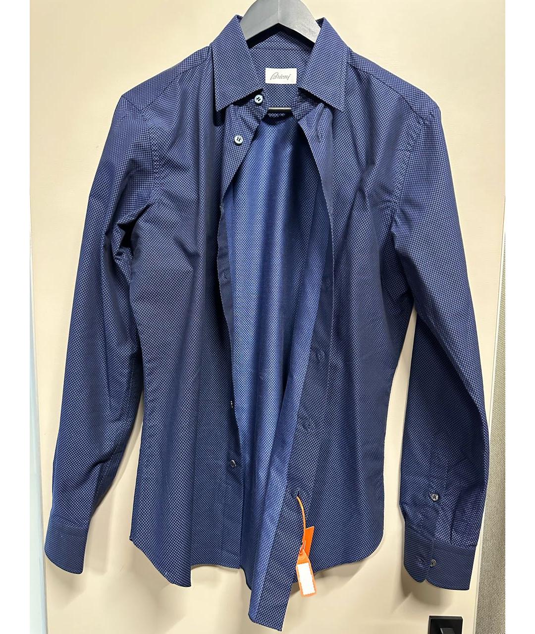 BRIONI Темно-синяя хлопковая классическая рубашка, фото 2
