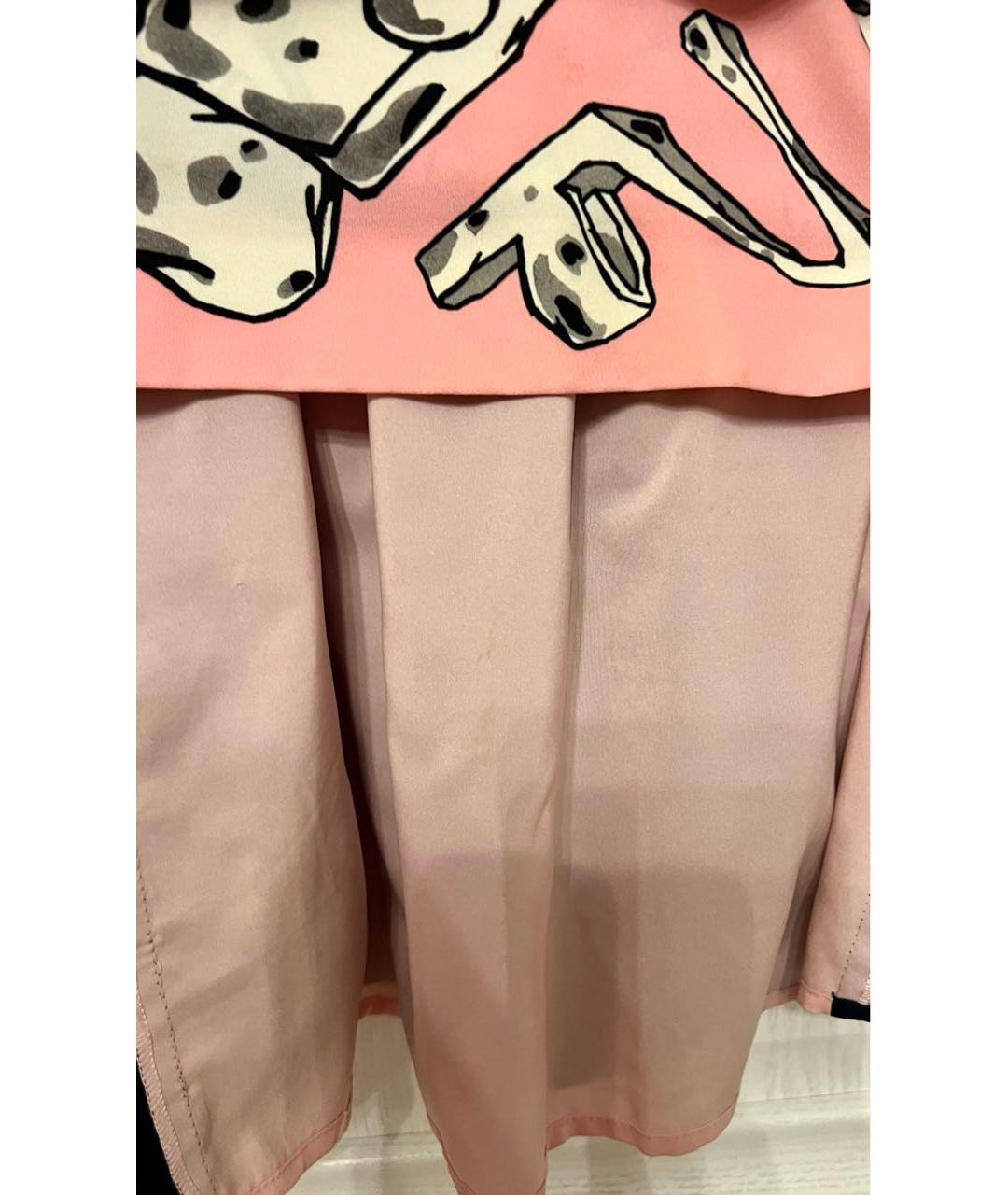 MOSCHINO Розовое полиэстеровое повседневное платье, фото 4