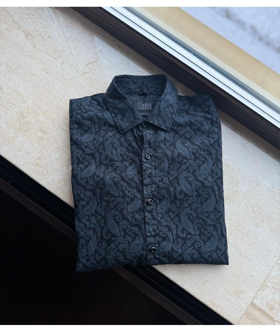 PAL ZILERI Черная хлопковая кэжуал рубашка, фото 3