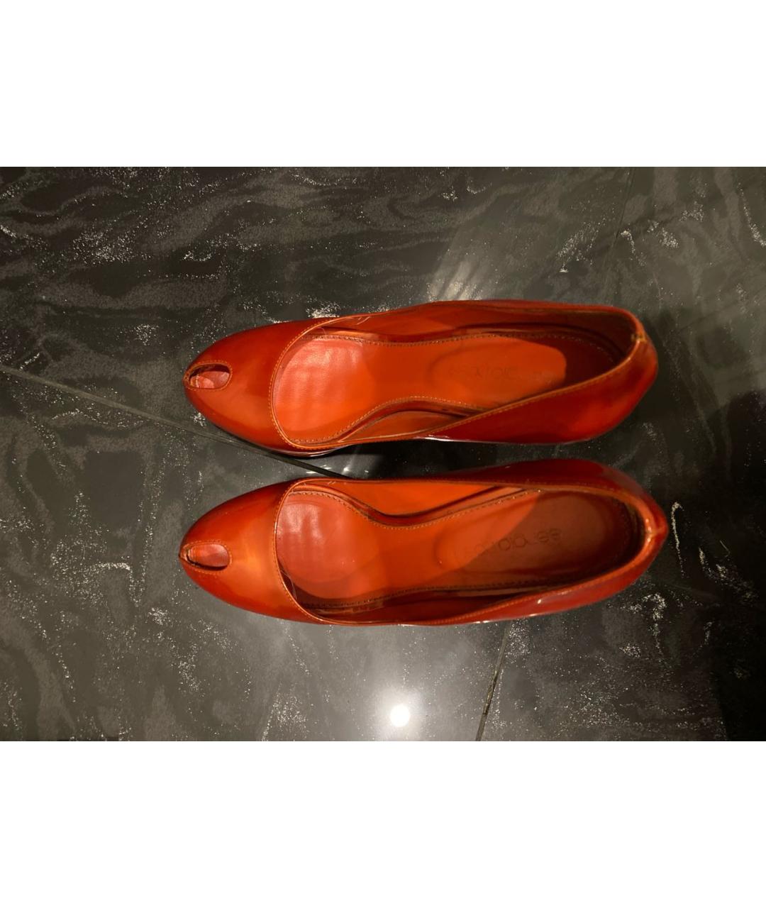 SERGIO ROSSI Оранжевое туфли из лакированной кожи, фото 3