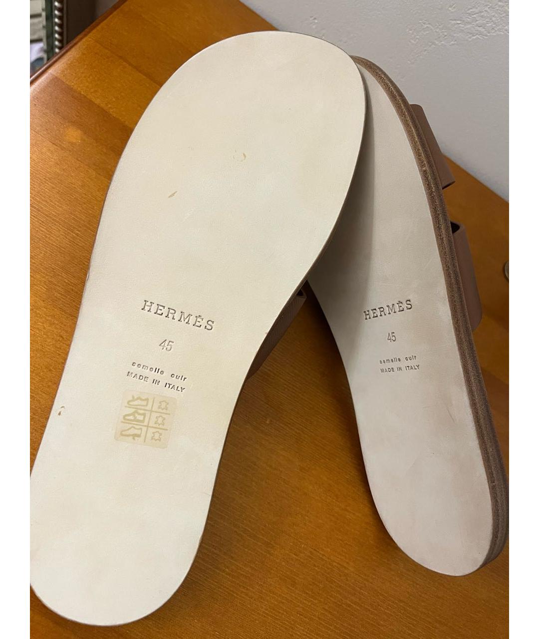 HERMES PRE-OWNED Коричневые кожаные сандалии, фото 3
