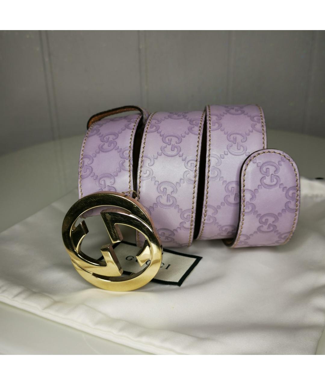 GUCCI Фиолетовый кожаный ремень, фото 8